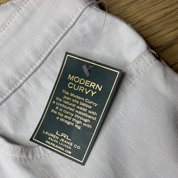 Lauren Ralph Lauren Women's White Modern Curvy Straight Leg Jeans Size 22W- NWT - Picture 4 of 8